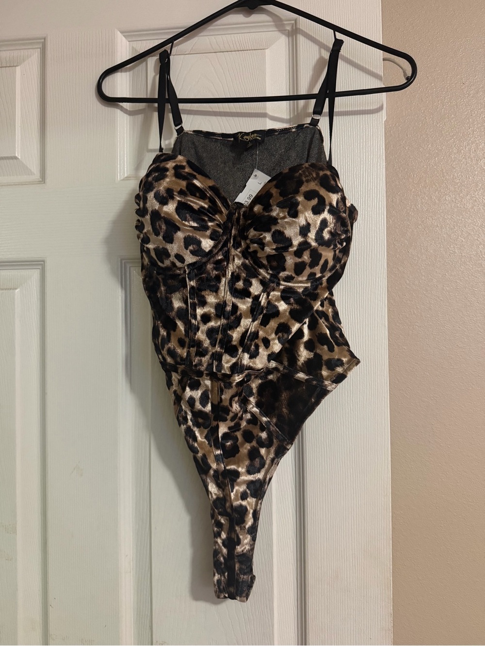 Leopard Print Kids One-Piece Swimsuit - Brown